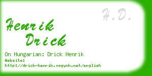 henrik drick business card